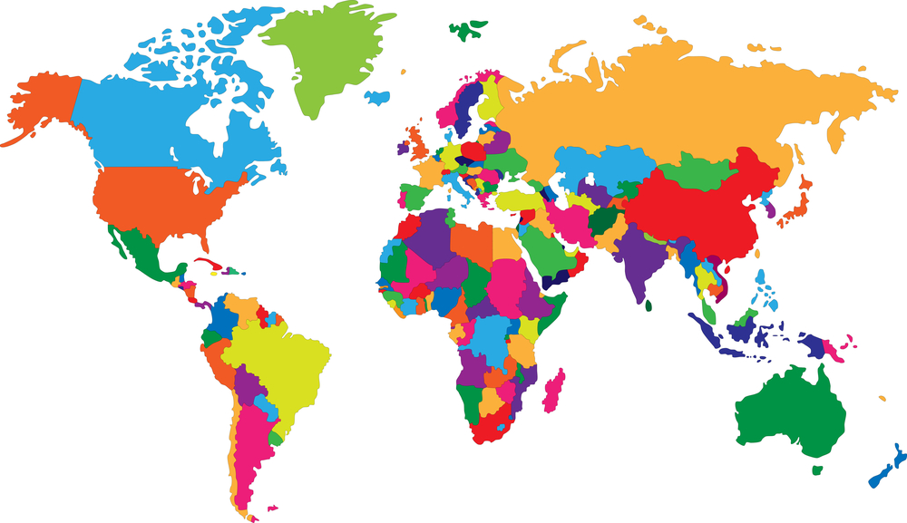 Carte monde coloree